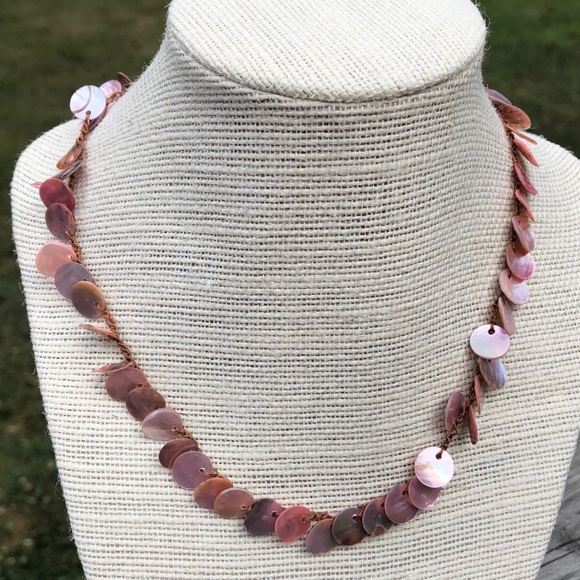 Handmade Jewelry - ☀️ Hand Crocheted Shell & Moonstone Necklace